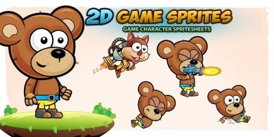 Bear 2D Game Character Sprites 