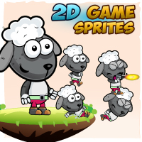 Sheep 2D Game Character Sprites