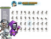 Skull warriors 2D Game Sprites Set Screenshot 2