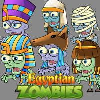 6 Egyptians Zombie Game sprites Set