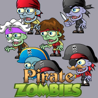 6- Pirates Zombie Character Sprites Set