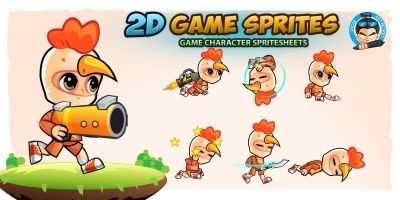 Chicken Boy 2D Game Sprites