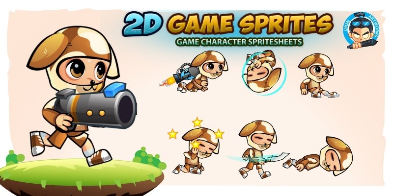 Dogie Boy 2D Game Sprites