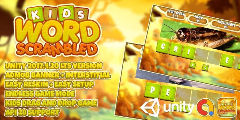 Kids Word Scrambled - Complete Unity Project