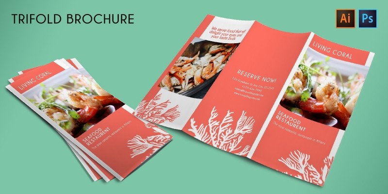 Tri-Fold Restaurent Promotion Brochure -Template