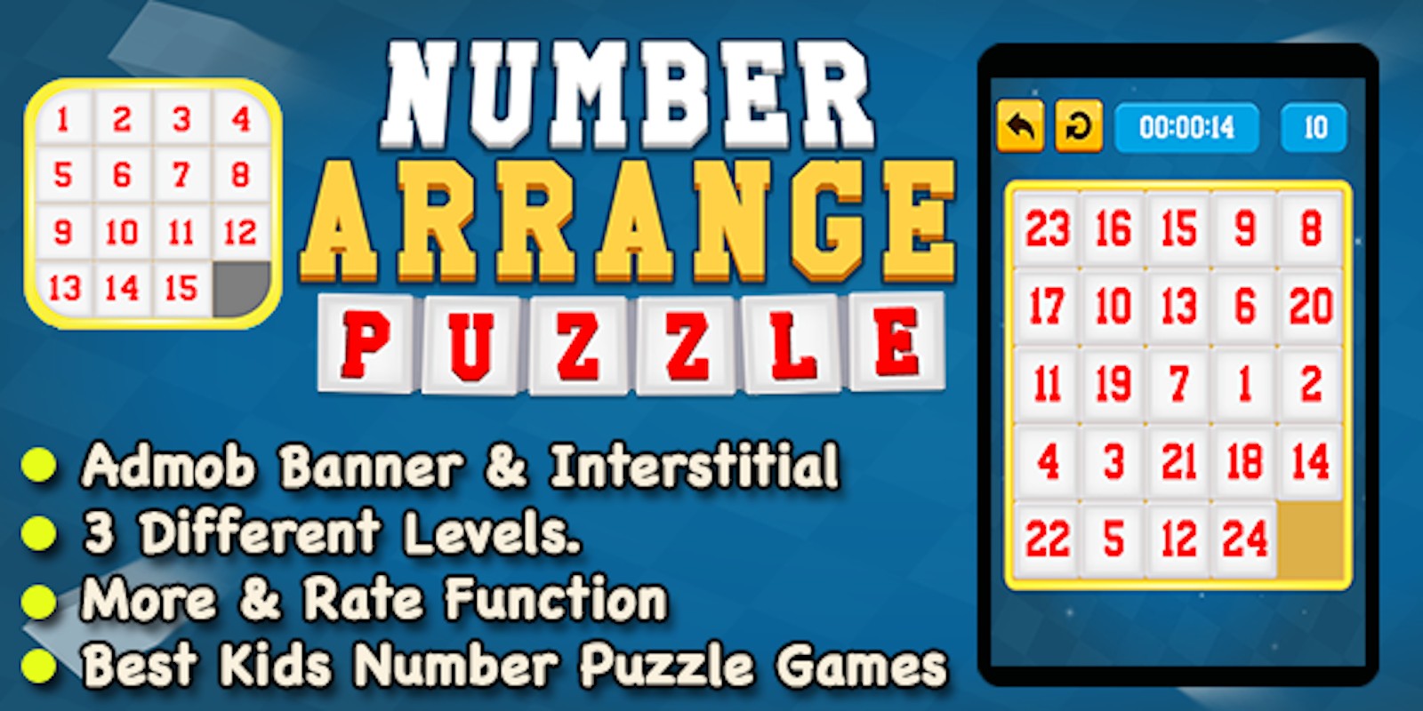 Number Arrange Puzzle Game - iOS Source Code