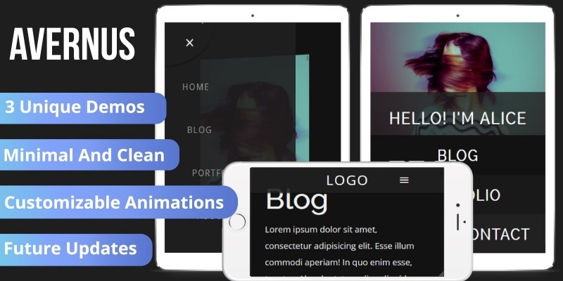 Avernus - Minimal Portfolio Blog Template
