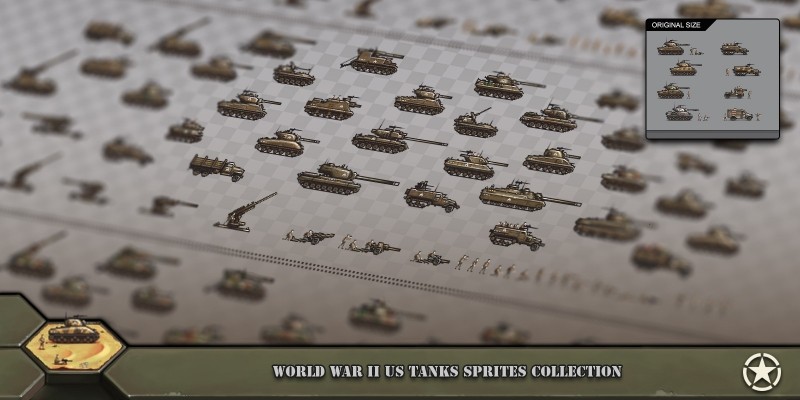 World War 2 US Tanks Sprites Collection