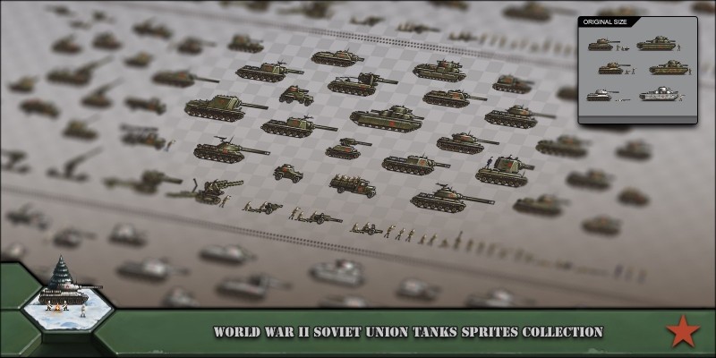 World War 2 Soviet Union Tanks Sprites Collection