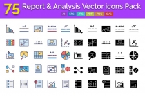 75 Report and Analysis Vector icons Pack Screenshot 1