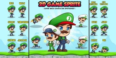 Super Johnson - 2D Game Character Sprites