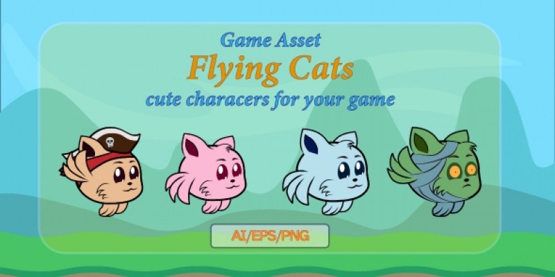 Flying Cats Game Assets