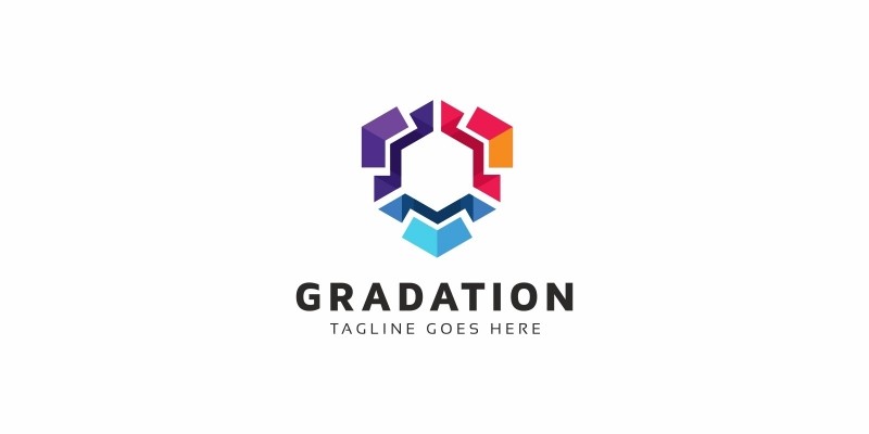 Gradation Hexagon Logo 