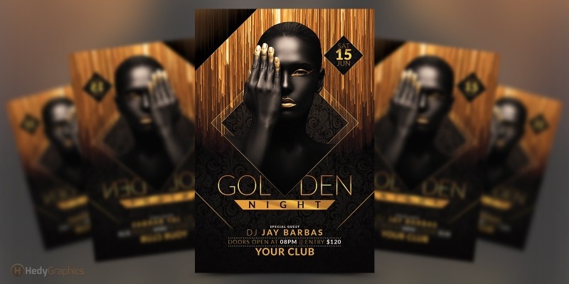 Golden Night - Party Flyer