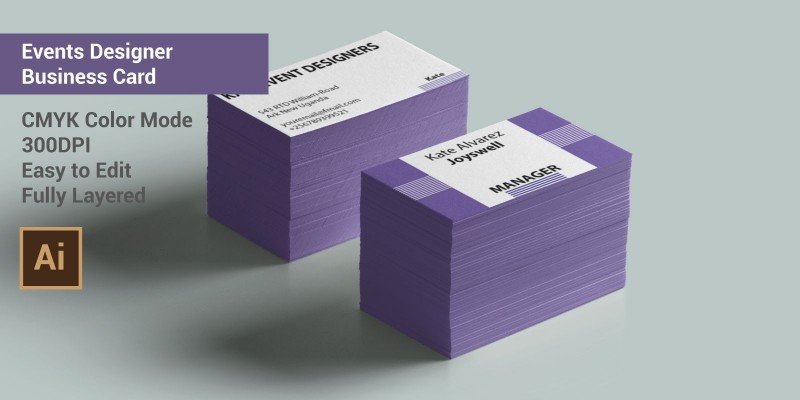 Events Designer Business Card