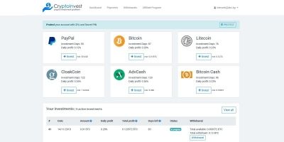 CryptoInvest - Crypto Investment Platform Script