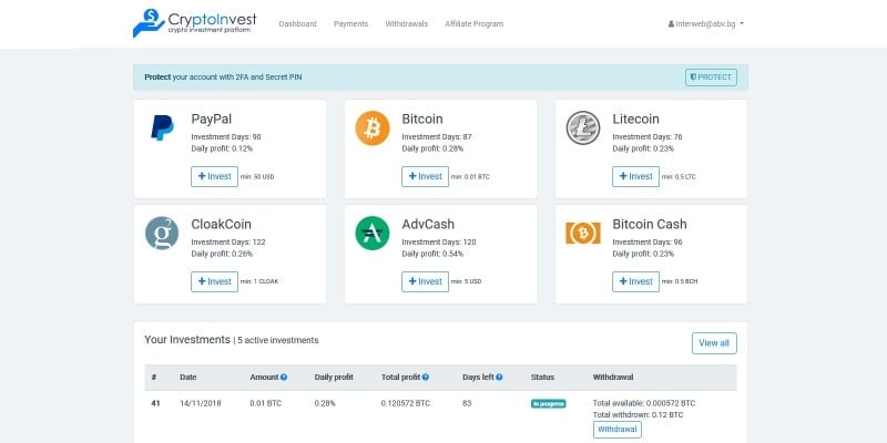 bitcoin investment platform script