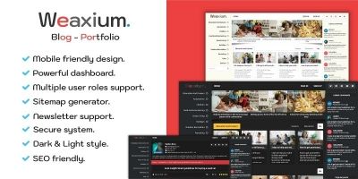 Weaxium - Responsive Portfolio Blog PHP script