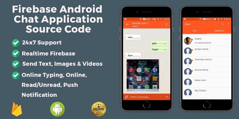 Realtime Firebase Chat - Android source code