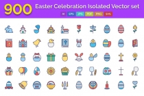 900 Easter Celebration Isolated Vector set Screenshot 1