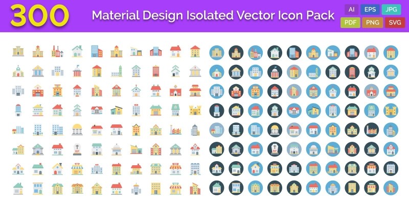 300 Building Vector Icons Pack 