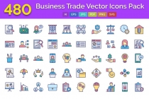 480 Business Trade Vector Icons Pack Screenshot 1