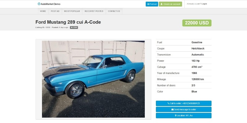 AutoMarket - Car Classifieds Script PHP