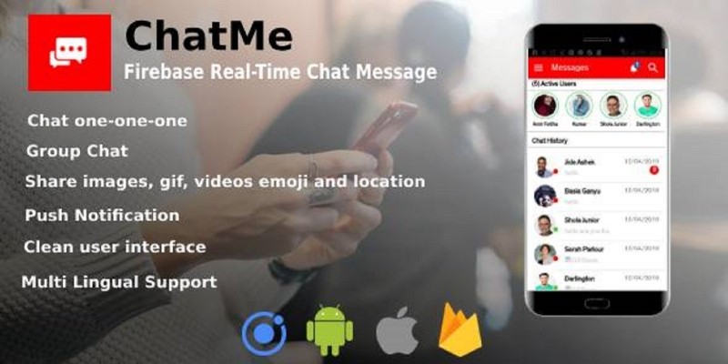 Chatme - Ionic 4 Real-Time Firebase Chat Messenger