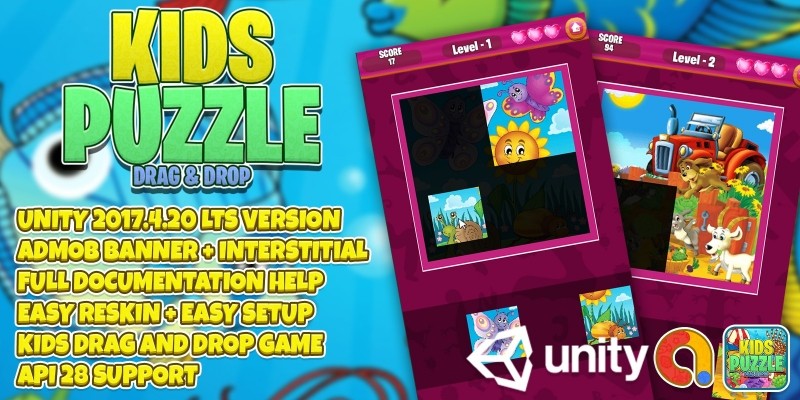 Kids Puzzle Drag And Drop - Unity Project