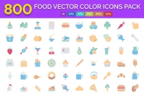 800 Food Vector Icons Pack Screenshot 1