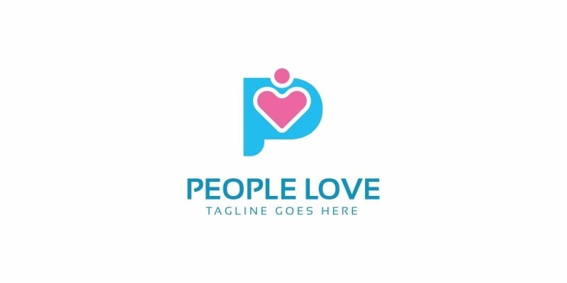 People Love P Letter Logo