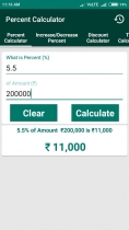 Percent Calculator - Android App Source Code Screenshot 2