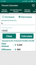 Percent Calculator - Android App Source Code Screenshot 3