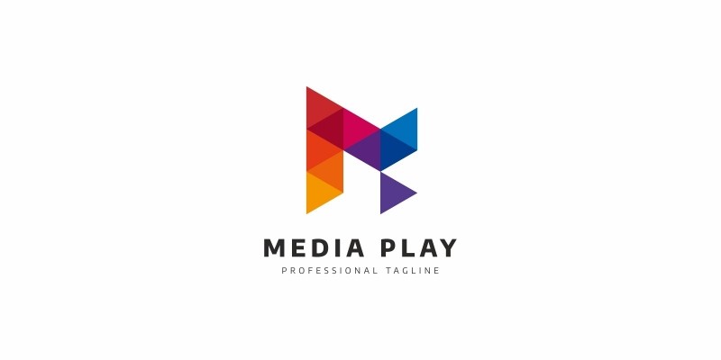 Media Play M Letter Logo