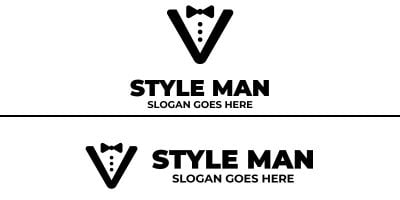 Letter V Man Style Logo