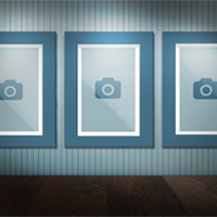 Three Pictures on Wall Mock-Up - 2 PSD Templates 