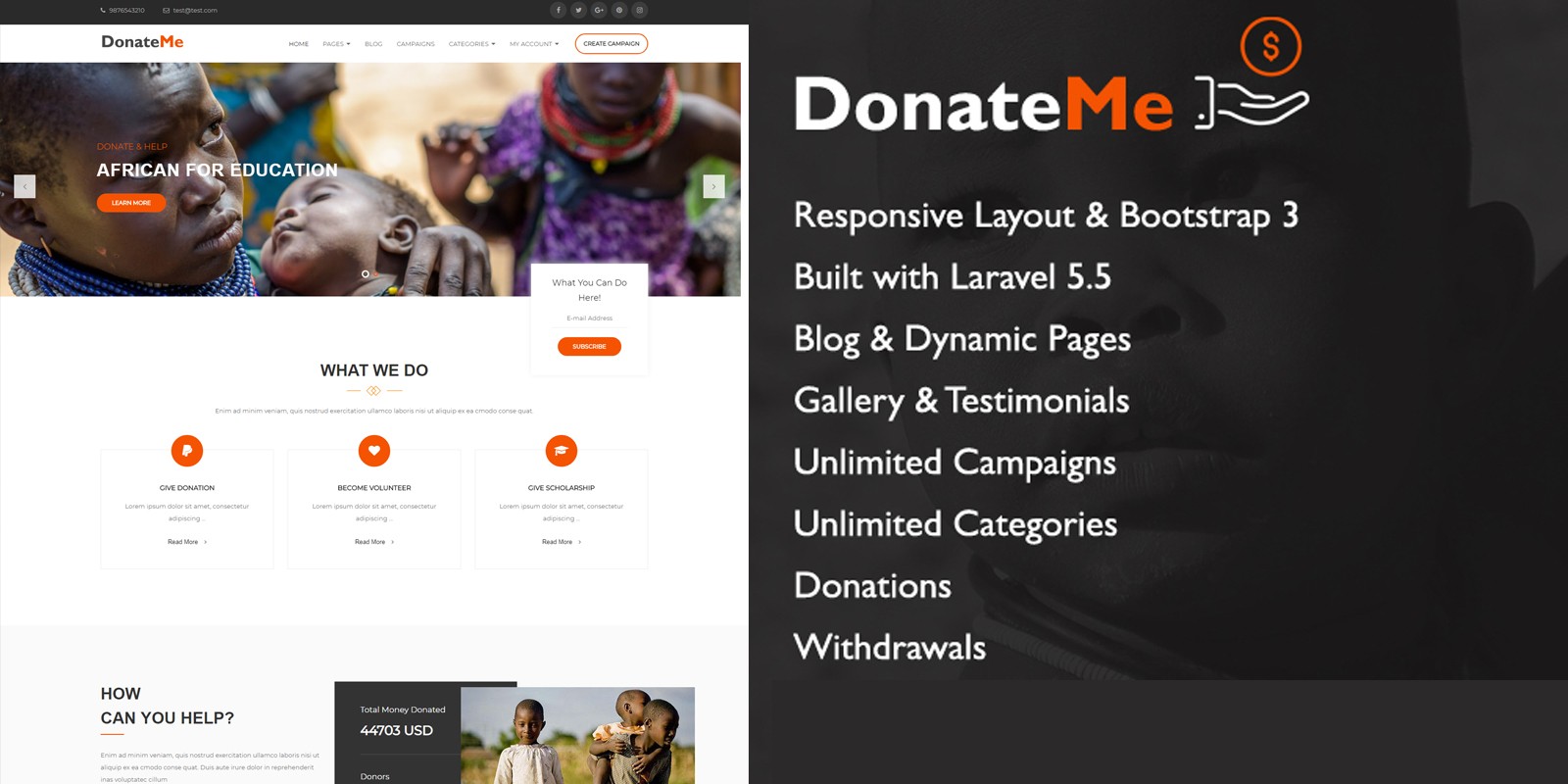 DonateMe - Crowdfunding Laravel Script