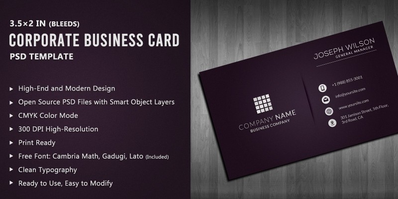 Purple Corporate Business Card