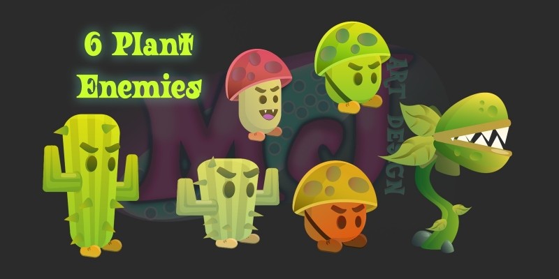 2D Characters Plant Enemies