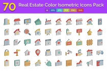 70 Real Estate Color isometric Vector icons Pack  Screenshot 1