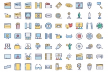 640 Cinema Isolated Vector Icons Pack Screenshot 5
