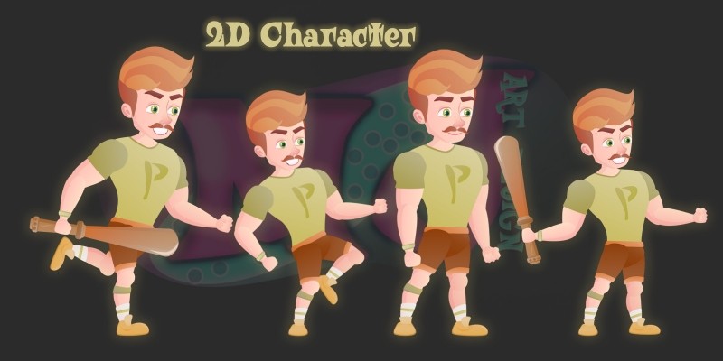 Cute Man 2D Game Character
