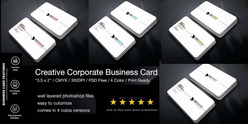 Simple Professional Business Card 4 Color