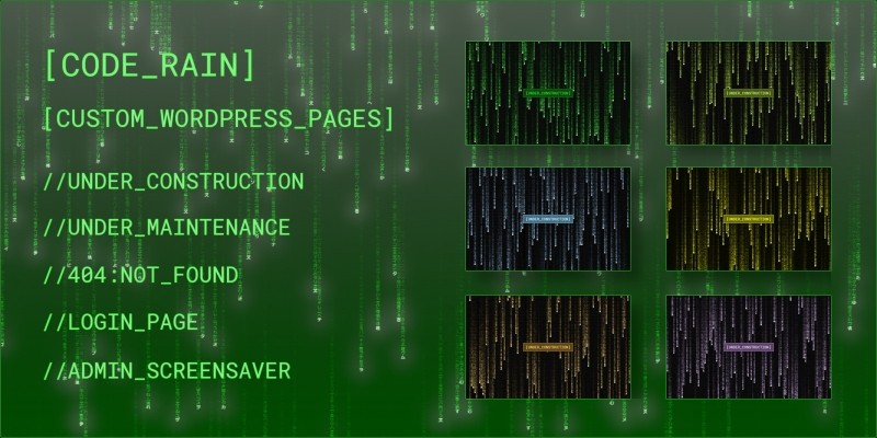 Code Rain - Custom pages for WordPress
