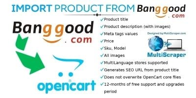 Import product from Banggood - OpenCart Extension