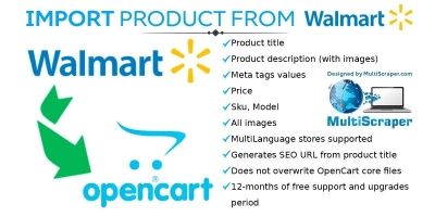 Import Product From Walmart - OpenCart Extension