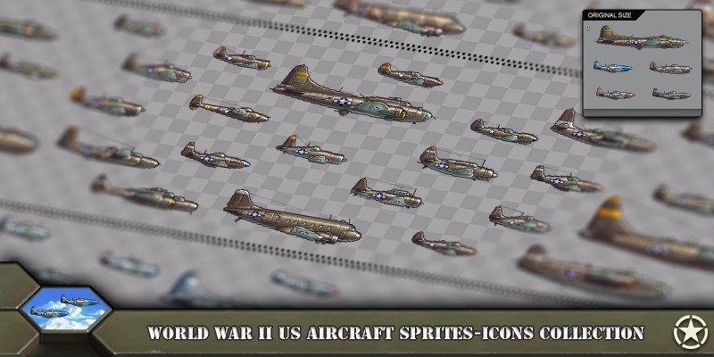 Aircraft Sprites Icons United States World War 2