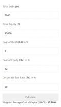 Weighted Average Cost of Capital Calculator WP Screenshot 2