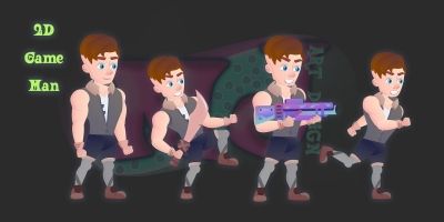 Man 2D Game Character