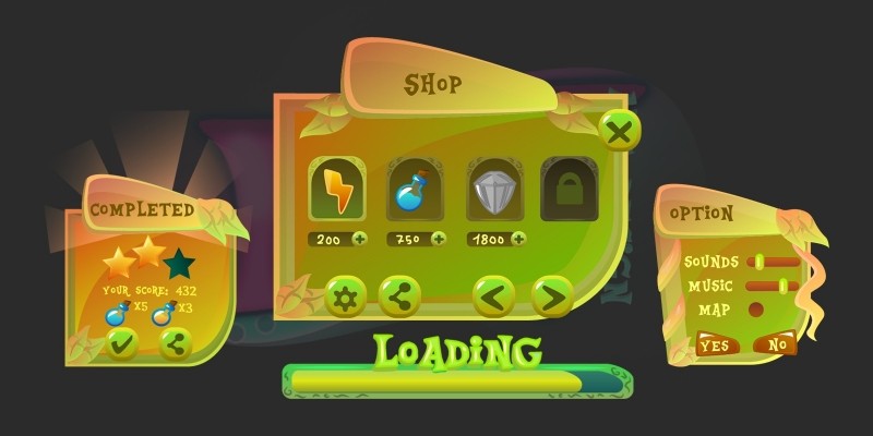 2D Game Plant Cartoon GUI